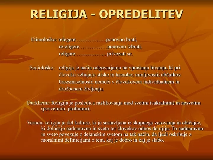 religija opredelitev