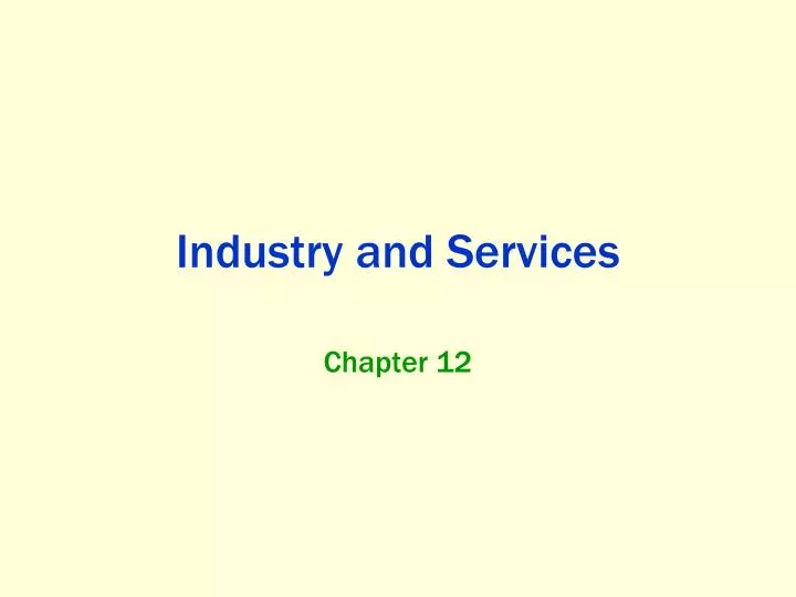 industry and services