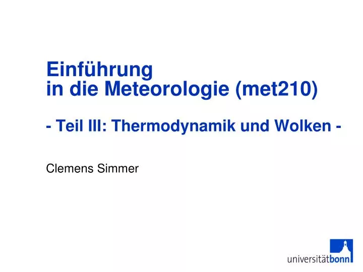 einf hrung in die meteorologie met210 teil iii thermodynamik und wolken