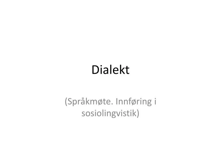 dialekt