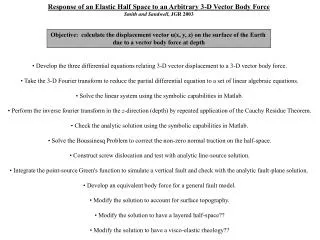 Response of an Elastic Half Space to an Arbitrary 3-D Vector Body Force