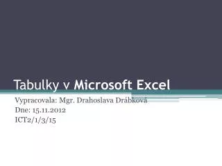 Tabulky v Microsoft Excel