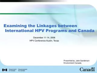 Examining the Linkages between International HPV Programs and Canada