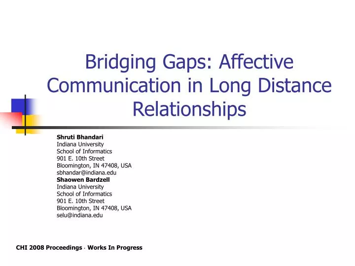 bridging gaps affective communication in long distance relationships