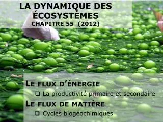 La dynamique des écosystèmes chapitre 55 (2012)