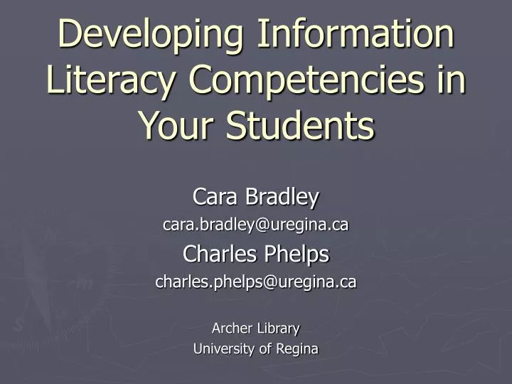 developing information literacy competencies in your students