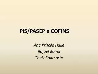 PIS/PASEP e COFINS