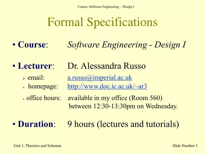 formal specifications