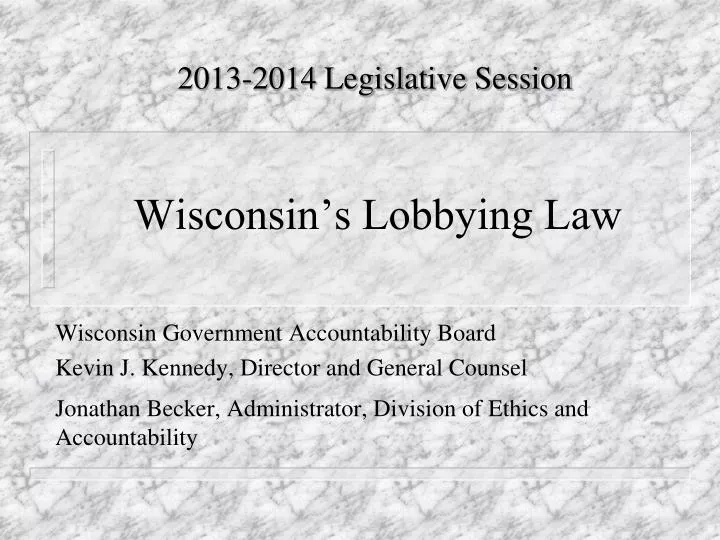 wisconsin s lobbying law