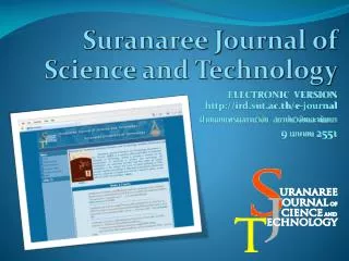Suranaree Journal of Science and Technology