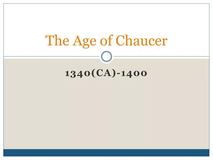 the age of chaucer