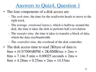 Answers to Quiz4, Question 1