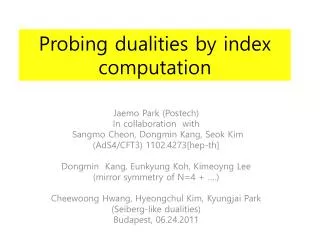 Probing dualities by index computation