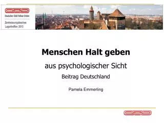 Menschen halt geben Aus psychologischer Sicht Beitrag Deutschland