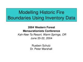 Modelling Historic Fire Boundaries Using Inventory Data