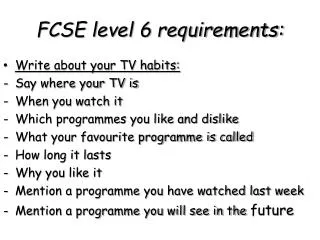 FCSE level 6 requirements: