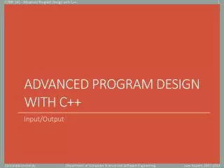 Advanced Program Design with C++