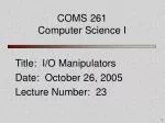 COMS 261 Computer Science I - slide 1
