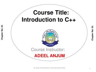 Course Title: Introduction to C++