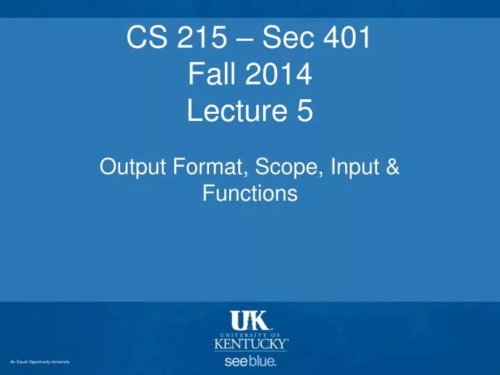 cs 215 sec 401 fall 2014 lecture 5