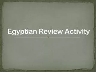 Egyptian Review Activity