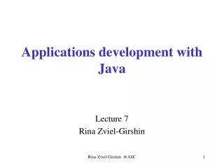 Applications development with Java