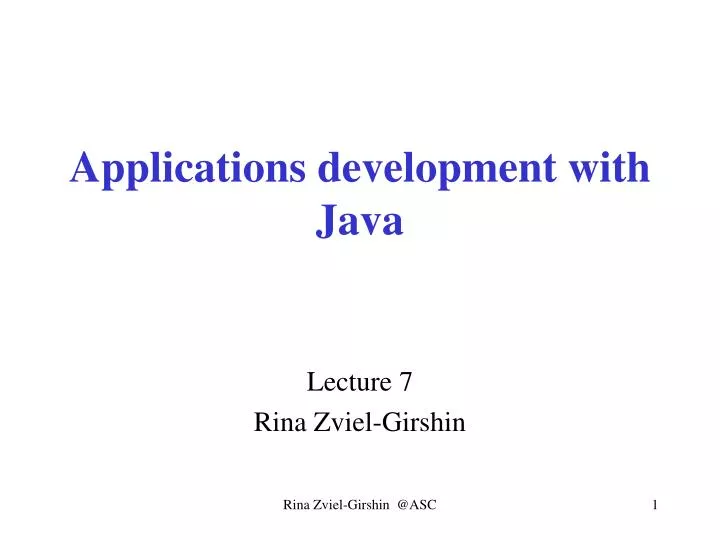 applications development with java