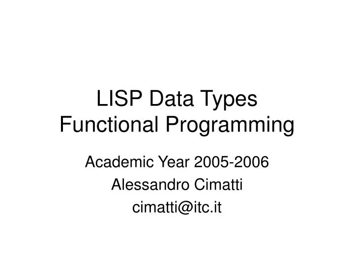 lisp data types functional programming