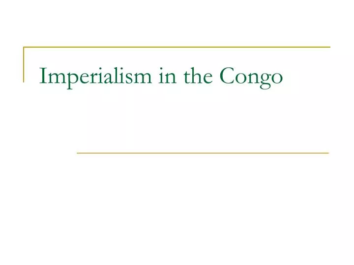 imperialism in the congo