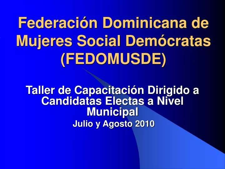 federaci n dominicana de mujeres social dem cratas fedomusde