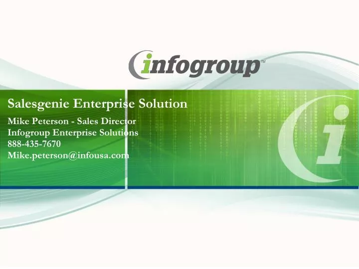 salesgenie enterprise solution