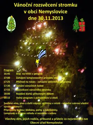 Vánoční rozsvěcení stromku v obci Nemyslovice dne 30.11.2013