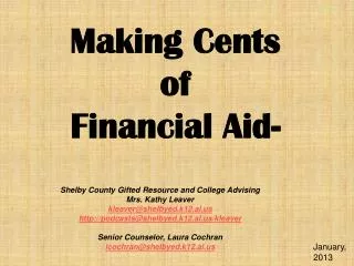 Making Cents of Financial Aid-