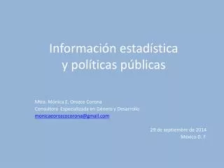 Información estadística y políticas públicas