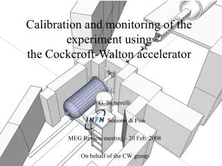 Calibration and monitoring of the experiment using the Cockcroft-Walton accelerator