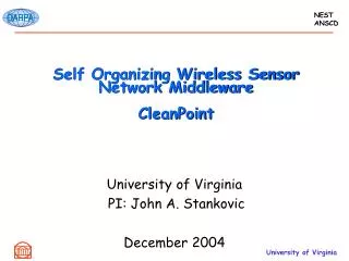 Self Organizing Wireless Sensor Network Middleware CleanPoint