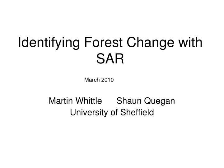 identifying forest change with sar