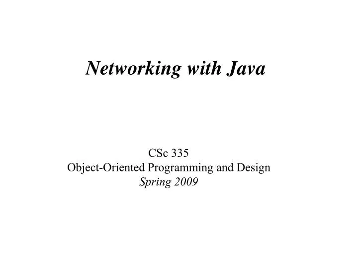 networking with java