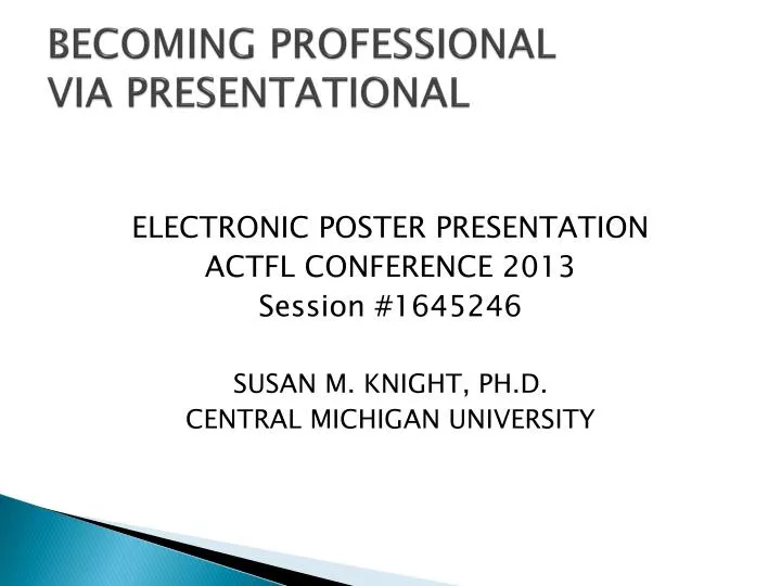 becoming professional via presentational