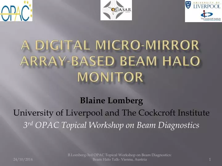 a digital micro mirror array based beam halo monitor
