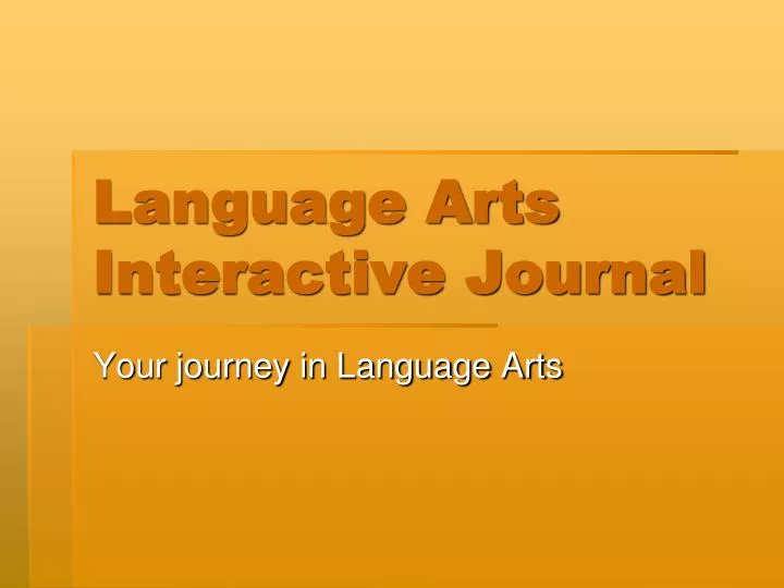language arts interactive journal