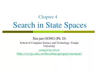 Chapter 4 Search in State Spaces
