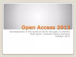 Open Access 2013