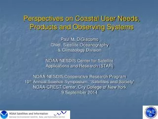 Perspectives on Coastal User Needs, Products and Observing Systems