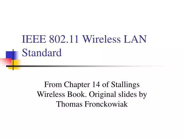 ieee 802 11 wireless lan standard