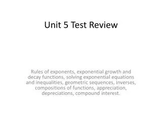 Unit 5 Test Review