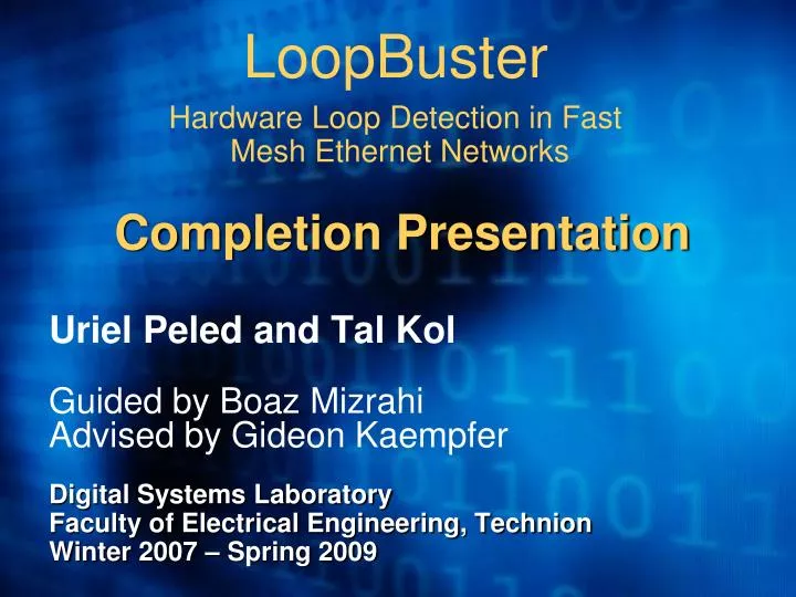 loopbuster hardware loop detection in fast mesh ethernet networks