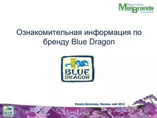 Ознакомительная информация по бренду Blue Dragon