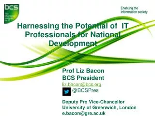 Harnessing the P otential of IT Professionals for National Development