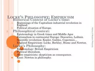 Locke’s Philosophy: Empiricism